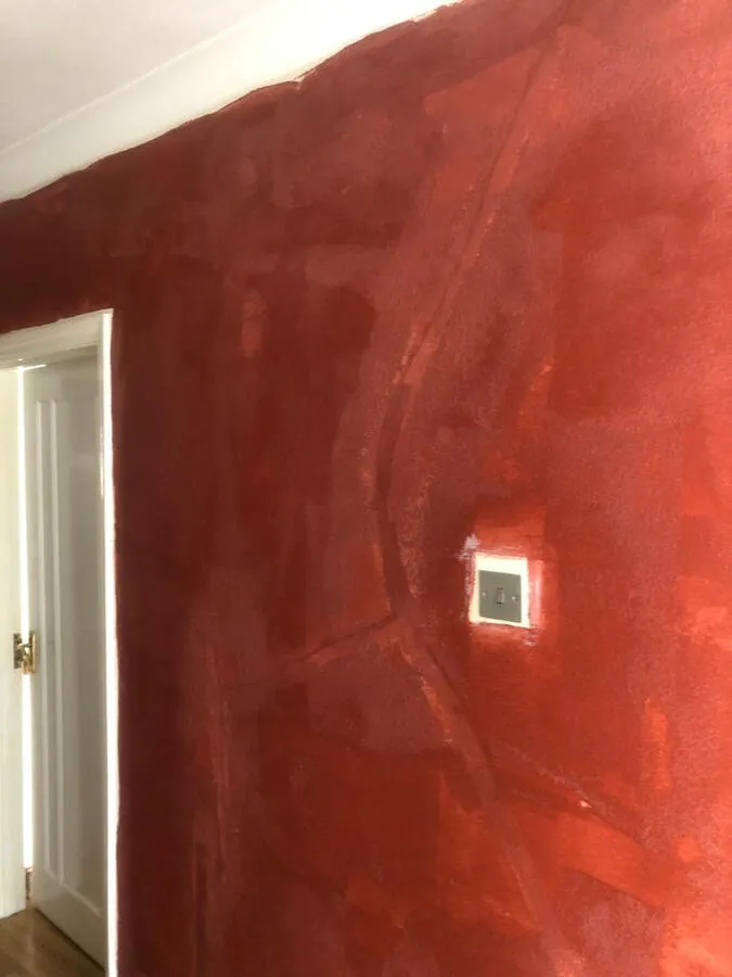 Feature wall painted red