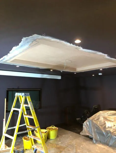 Ceiling feature and plastering in progress