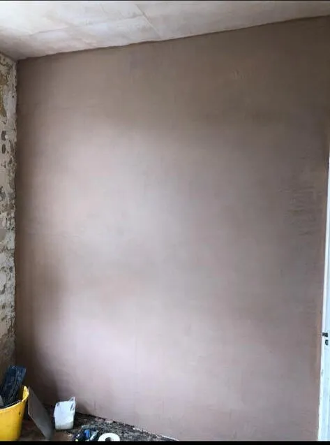 Smooth finished plaster wall